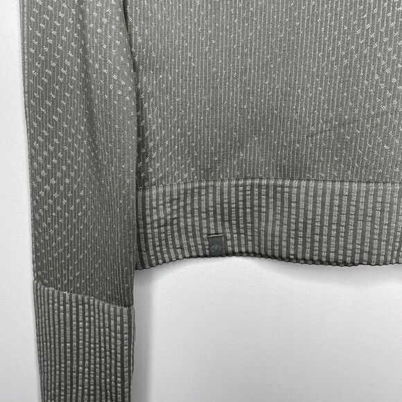LULULEMON Rest Less 1/2 Zip Womens 4 Cropped Pullover Grip Warp Gray Green - Picture 8 of 9